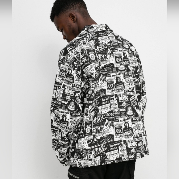 DIAMOND Supply Co. X AC/DC  World Tour Black White Men's All Over Print Jacket - Picture 9 of 16